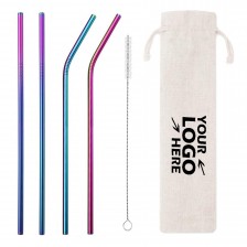 Rainbow Metal Straws Set